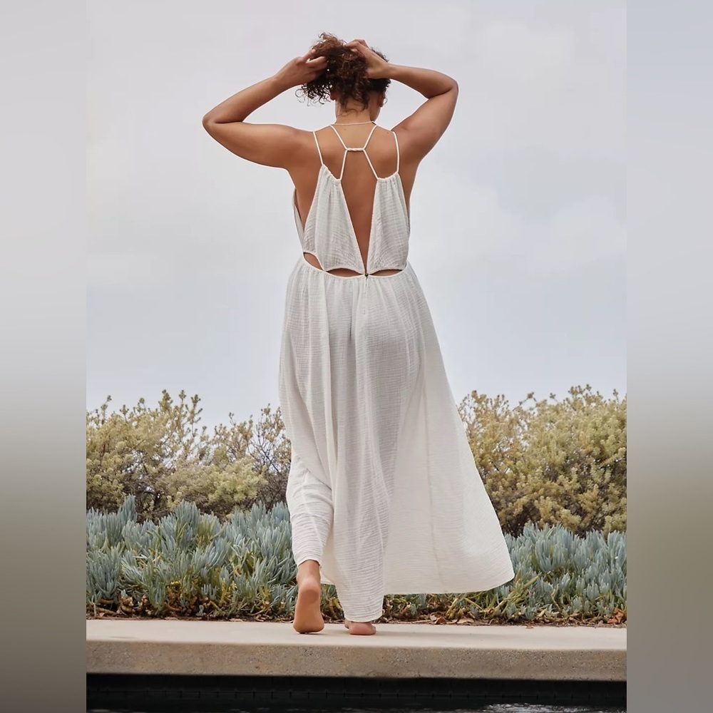 NWT Anthropologie Gauzy Cutout Cover-Up Maxi Dress Size XL - Picture 4 of 17